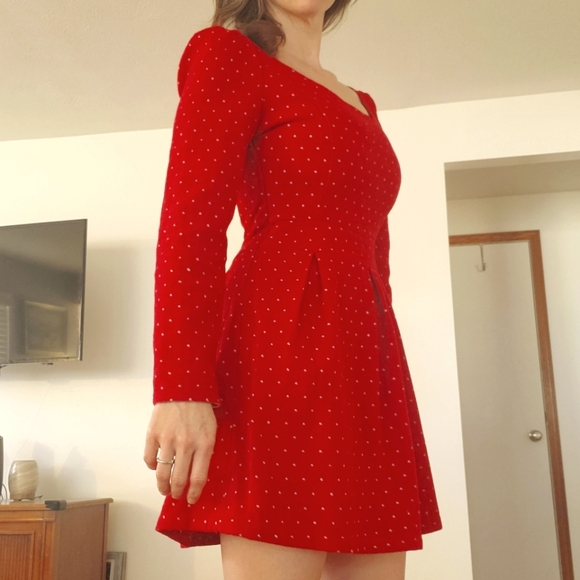 Vintage 60's Red Sweetheart Dress sz S - Picture 4 of 10